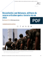 Descontentes Com Bolsonaro, Militares Da Reserva Articulam Apoio a Terceira via Em 2022 - Jornal O Sul