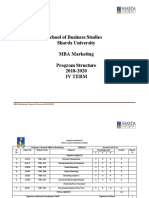 School of Business Studies Sharda University MBA Marketing Program Structure 2018-2020 1V Term