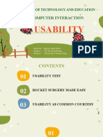 Usability: Human Computer Interaction