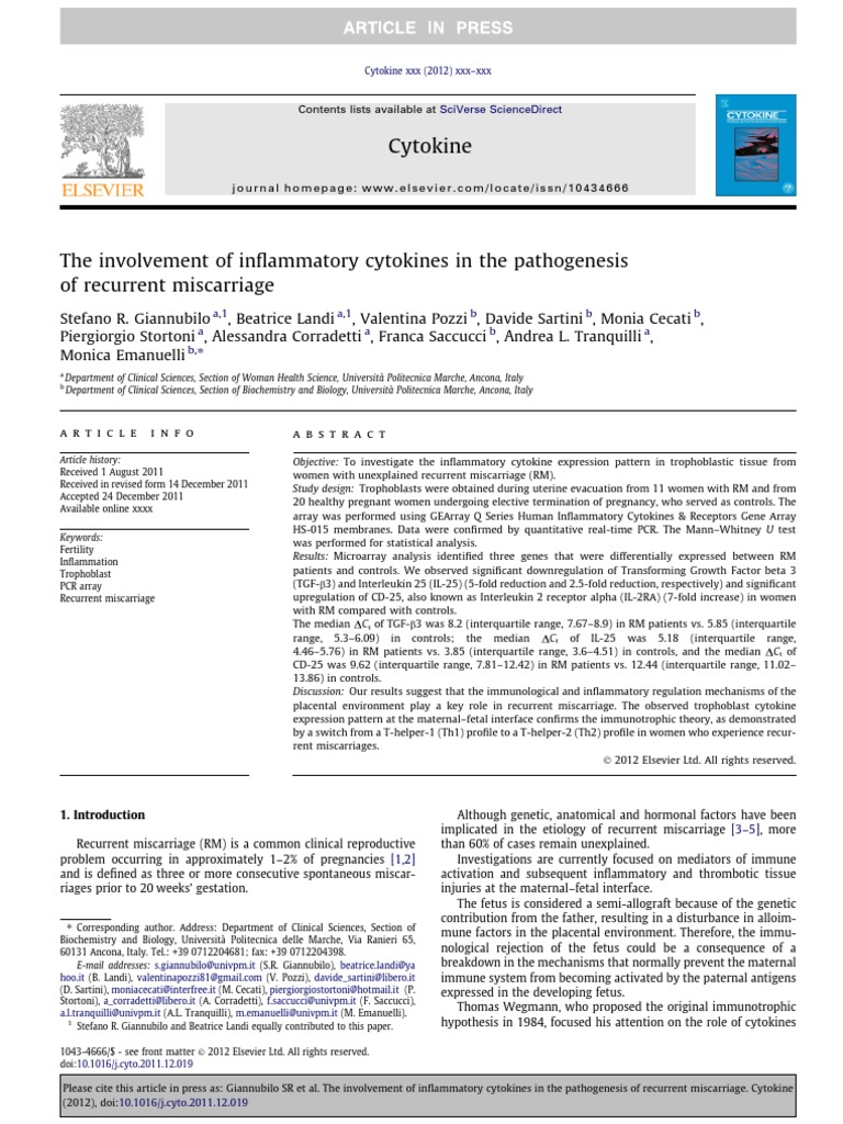 The Involvement of Inflammatory Cytokines in The Pathogenesis | PDF | T ...