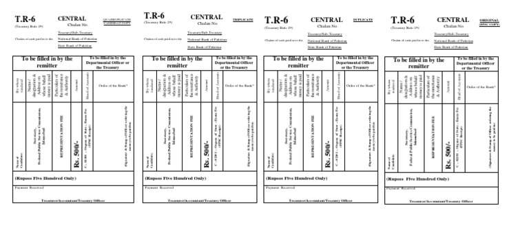 CSS Challan Form For Representation | PDF | Independent Treasury | Money
