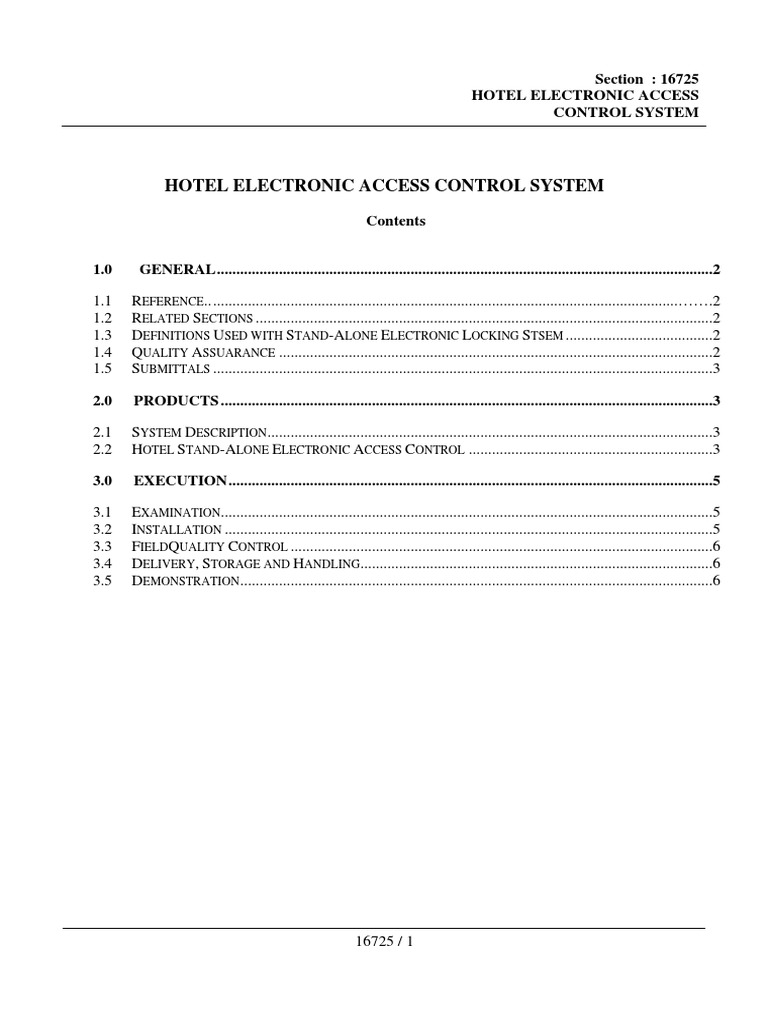 Image showcasing Hotel Electronic Access Control System | PDF | Access Control | Door