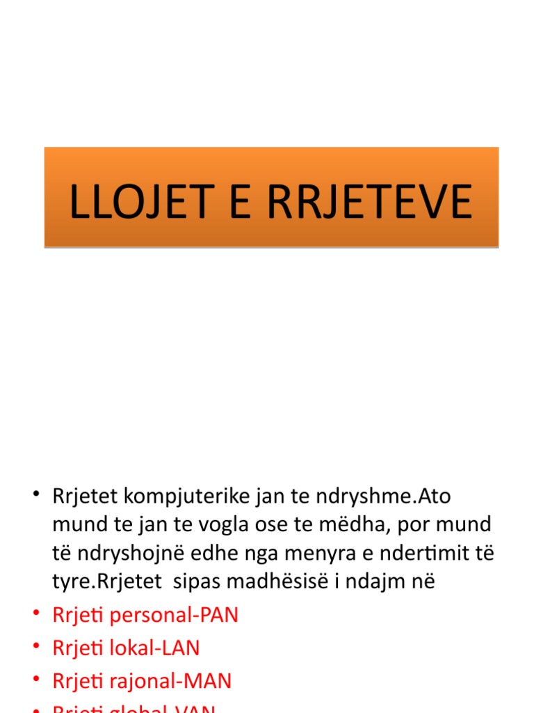 Llojet e Rrjeteve | PDF