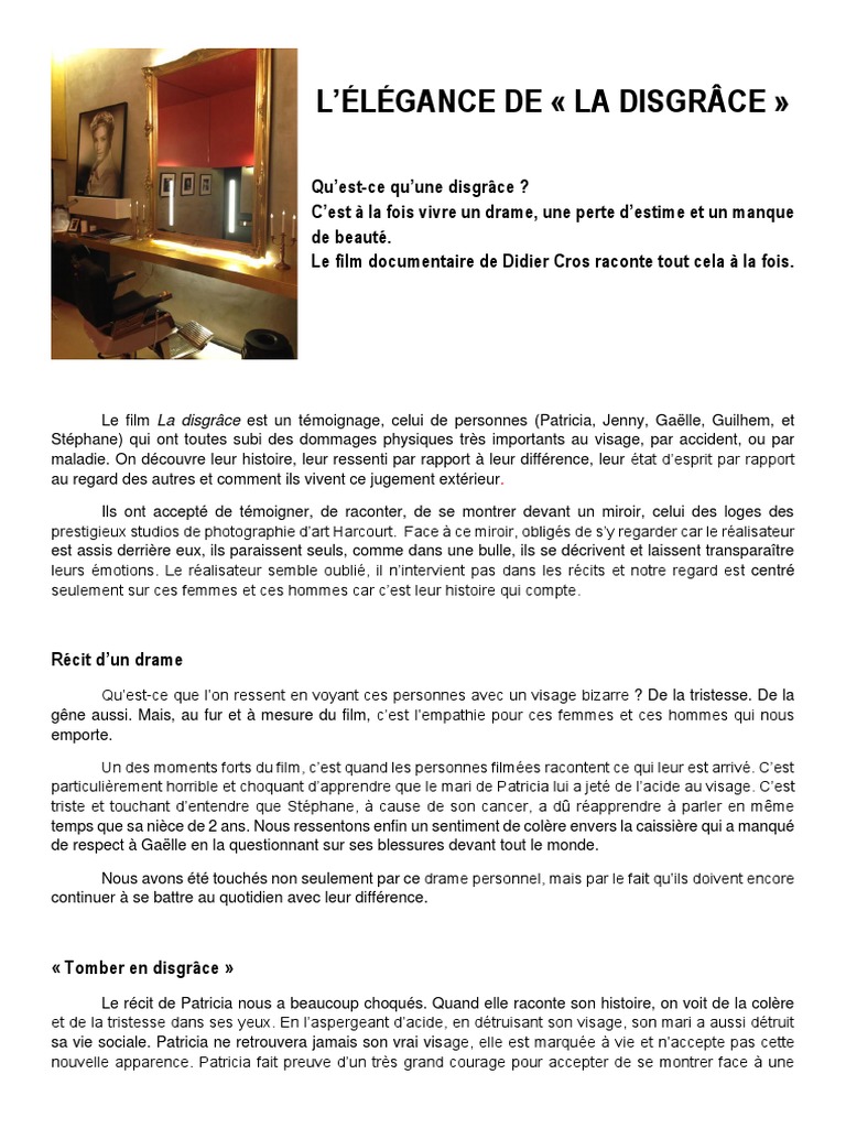 Sublimer la Disgrâce | PDF | Cinématographie | Arts (Général)