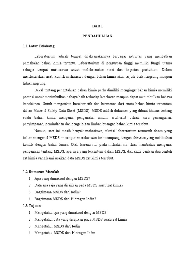 Pengenalan dan Contoh MSDS Iodin | PDF | Kesehatan Holistik