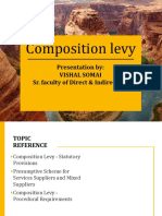 Composition Levy: Presentation By: Vishal Somai Sr. Faculty of Direct & Indirect Tax