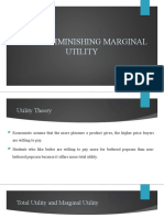 Law of Diminishing Marginal Utility