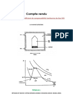 Compte Rendu: TP 3: Mesure de Coefficient de Compressibilité Isotherme Du Gaz SF6