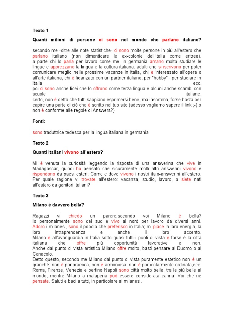 Textos Italiano | PDF
