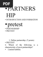 Partners HIP - Pretest: - Introduction and Formation