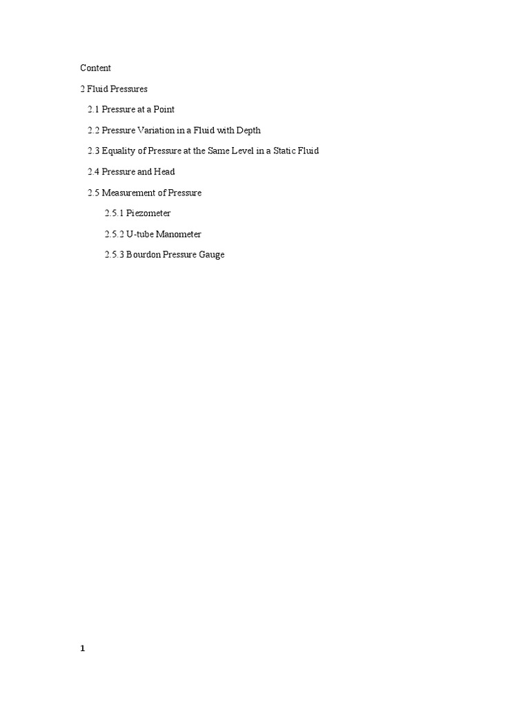 Fluid Pressure Concepts | PDF | Pressure Measurement | Pressure