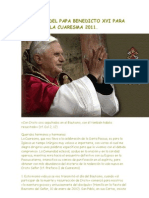 Copia de MENSAJE DEL PAPA BENEDICTO XVI PARA LA CUARESMA 2011