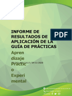 Informe de Resultados de Aplicación de La Guía de Prácticas: Apren Dizaje Práctic o Experi Mental
