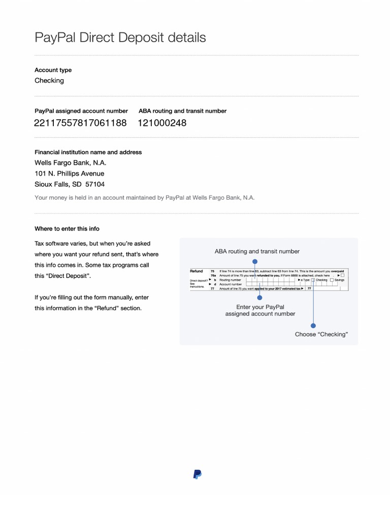 Paypal Direct Deposit Form PDF