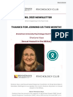 Psychology Club April Newsletter