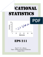 Educational Statistics: Prof. Y. K. A. Etsey, Dept. of Educational Foundations