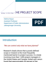 Defining The Project Scope