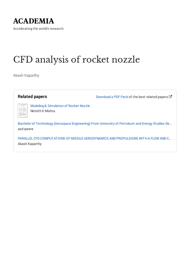 CFD Analysis of Nozzle. With Cover Page | PDF | Nozzle | Jet Engine
