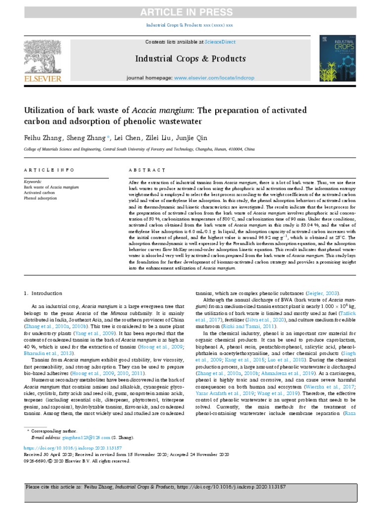 Acacia Mangium 5 | PDF | Adsorption | Diffusion