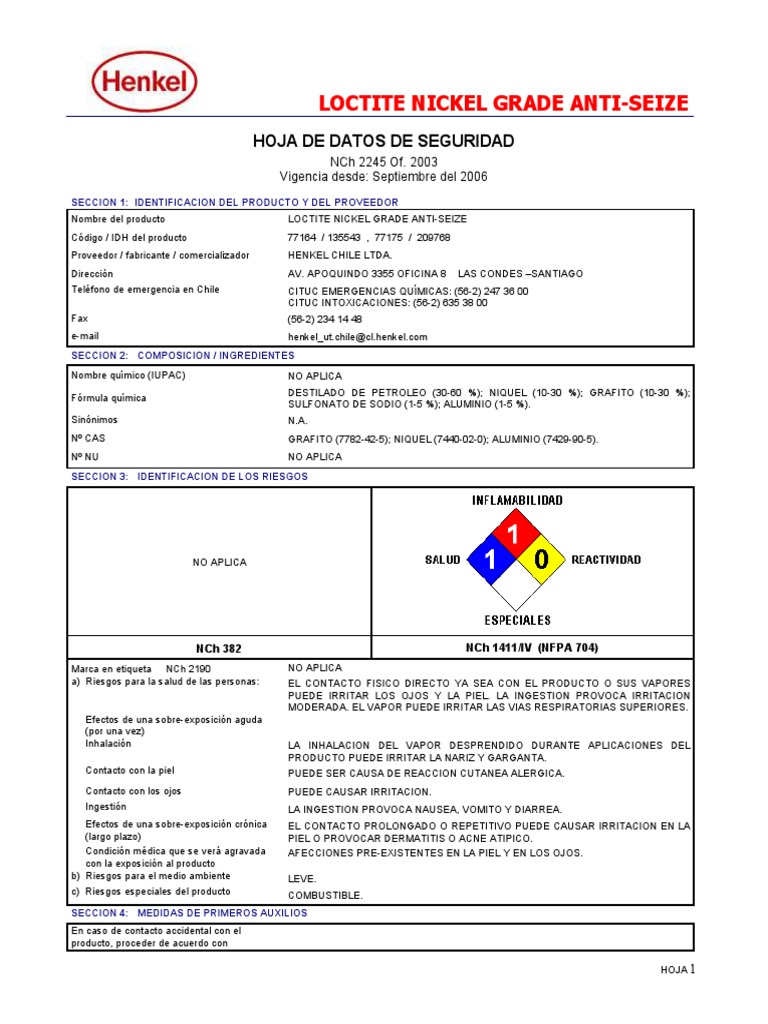 HDS Anti Seize PDF Carbón Agua