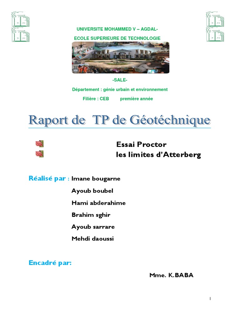 Géotech Proctor, Atterberg | PDF | Génie géotechnique | Ingénierie civile