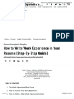 How To Write Work Experience in Your Resume - Velvet Jobs