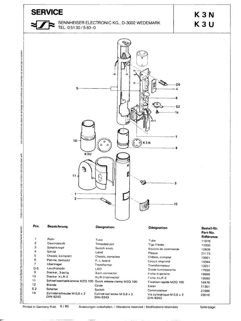 Sennheiser k3n K3u Microphone PDF