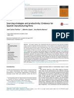 Business Research Quarterly: Sourcing Strategies and Productivity: Evidence For Spanish Manufacturing Firms