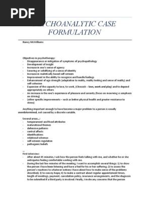 CASE FORMULATION