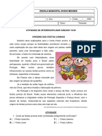 ATIVIDADE DE INTERDISCIPLINAR SÁBADO 19-06