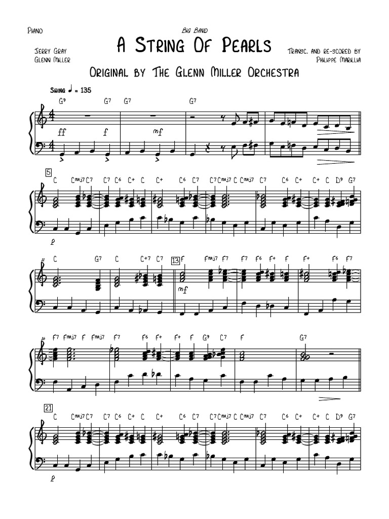 A String of Pearls Original by The Glenn Miller Orchestra PDF American Styles Of Music