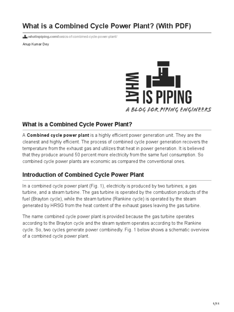 Combined Cycle Power Plant | PDF | Power Station | Gas Turbine
