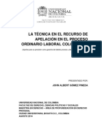 Derecho La Apelacion en El Proceso Ordinario Laboral