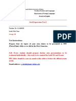 Test Instructions: Prepare Four (4) Topics of Your Own Choice To Be Presented As PPT (Powerpoint) Slides As We Did in The First Semester