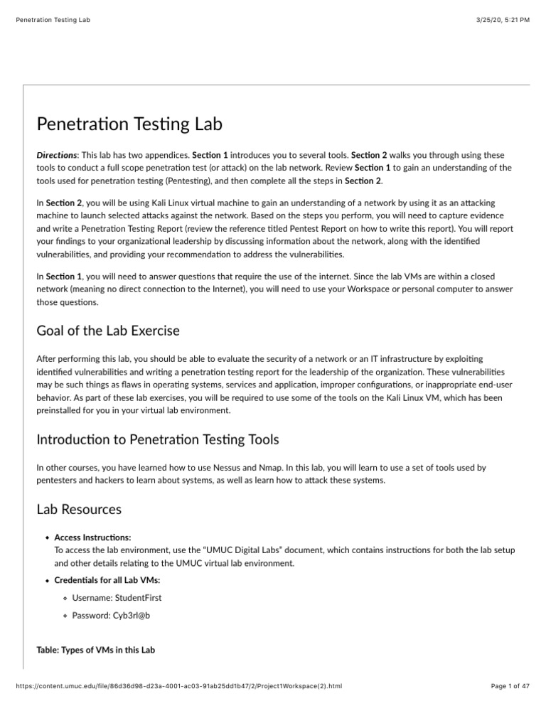 Penetration Testing Lab PDF | PDF | Transmission Control Protocol ...