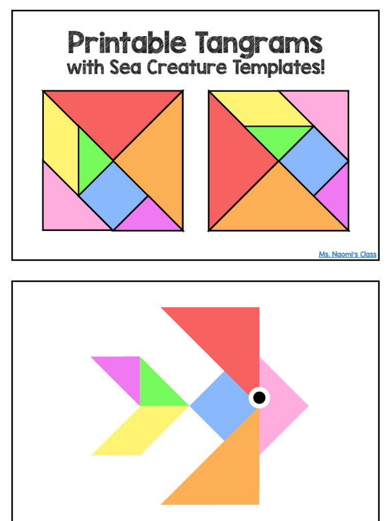 Printable Sea Creature Tangrams | PDF | Poetry