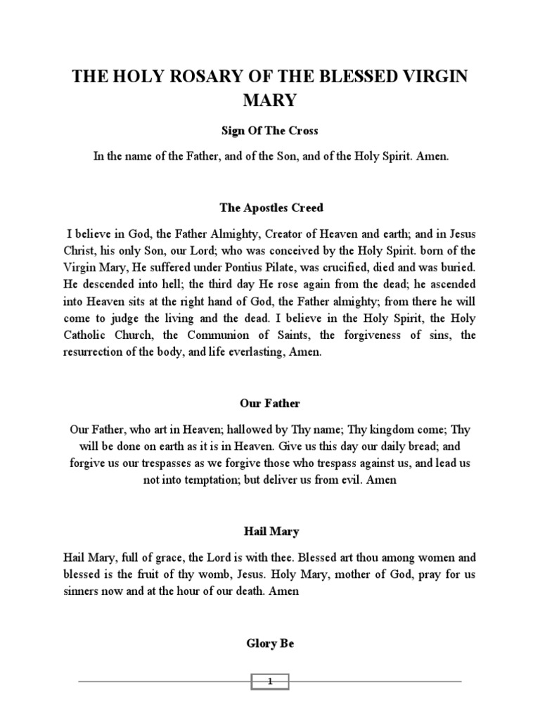 Holy Rosary and Litany of Mary | PDF | Rosary | God The Father