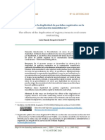 Los Efectos de La Duplicidad de Partidas Registrales en La Contratación Inmobiliaria