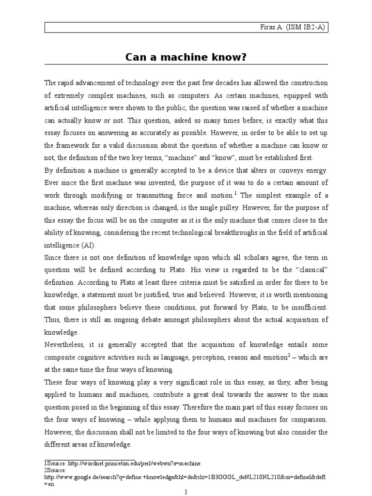 Can A Machine Know? | PDF | Reason | Epistemology
