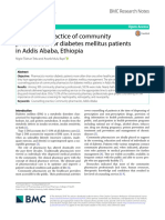 Counseling Practice of Community Pharmacists For Diabetes Mellitus Patients in Addis Ababa, Ethiopia