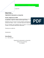 Negación crédito Capacitación empresarial