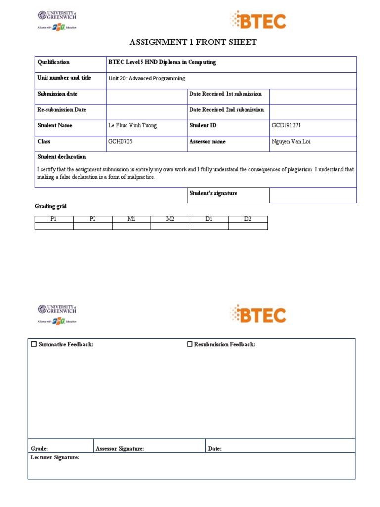 Unit 20 Assignment 1: OOP Analysis | PDF | Career & Growth | Art