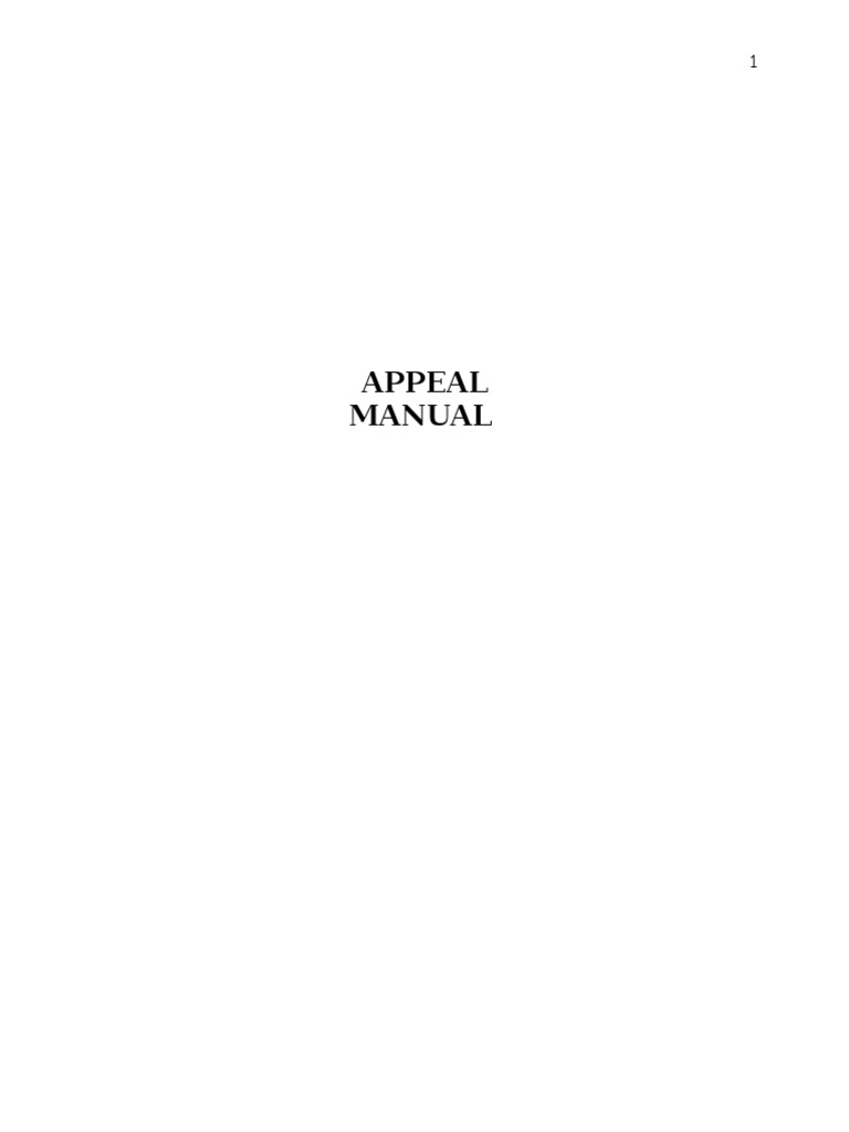 Appeal Manual | PDF | Tribunal | Appeal