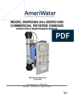 MODEL 00SRO365 Thru 00SRO1095 Commercial Reverse Osmosis: Operation & Maintenance Manual