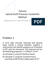 Tutorial Lateral Earth Pressure: Coulomb's Method: Prepared By: Dr. Hjh. Siti Noor Linda Bt. Hj. Taib