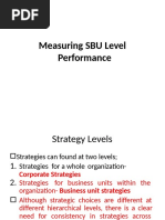 Measuring SBU Level Performance