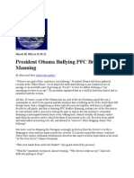 20-03-11 President Obama Bullying PFC Bradley Manning