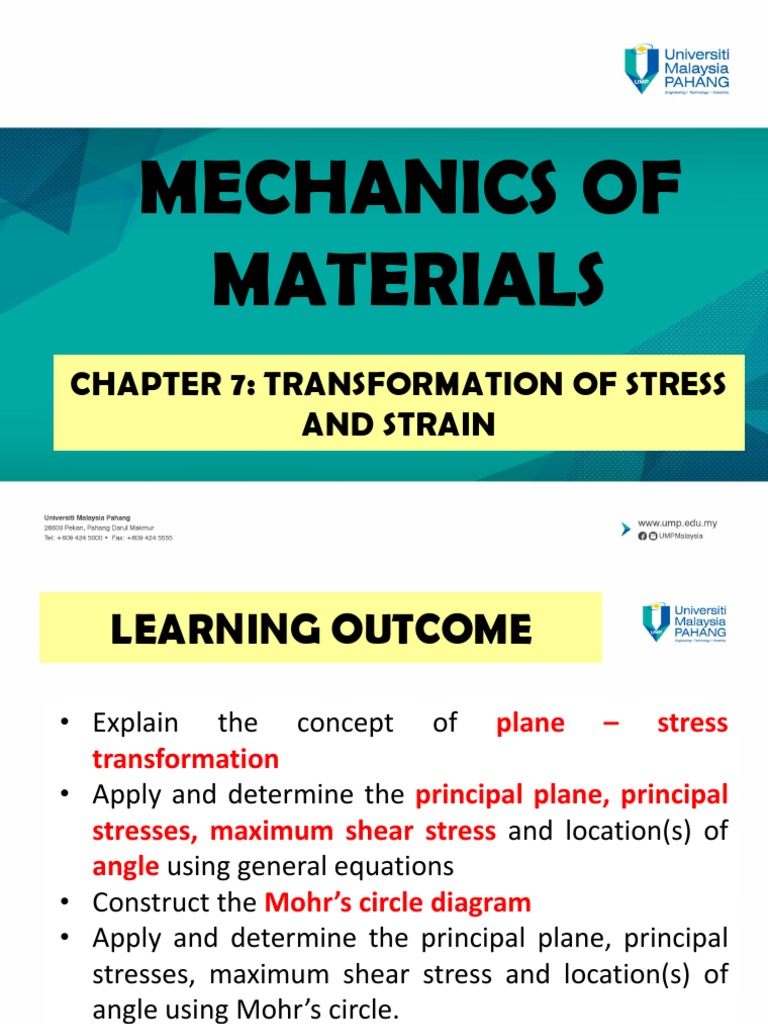 Mechanics of Materials: Chapter 7: Transformation of Stress | PDF ...