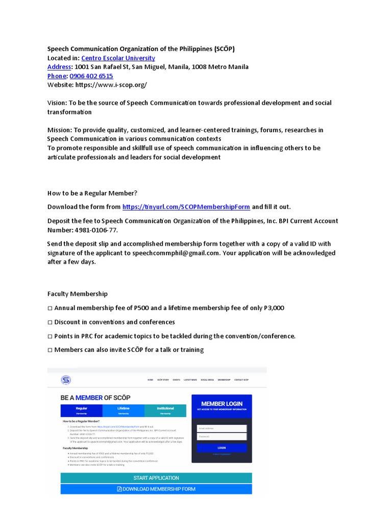 Speech Communication Organization of The Philippines PDF