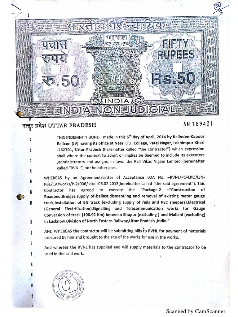 Indemnity Bond | PDF